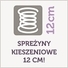 Wysokie, 12-centymetrowe sprężyny kieszeniowe.